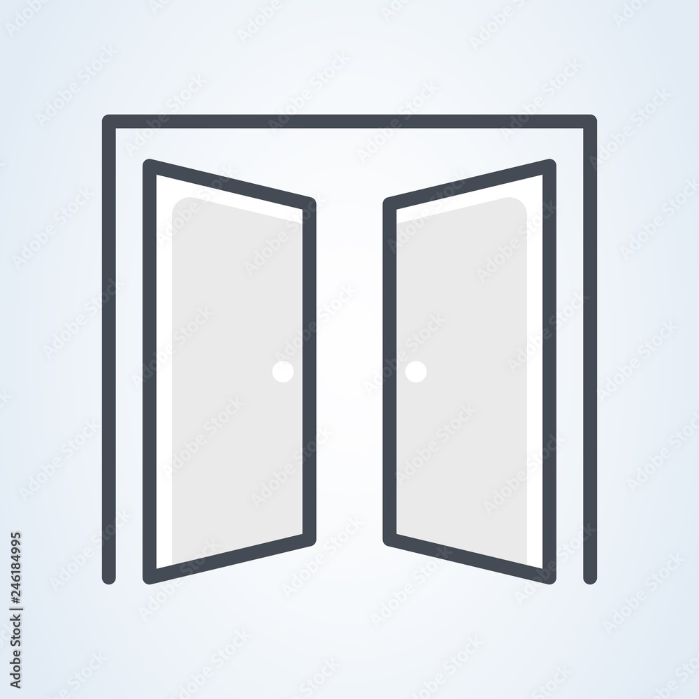 open Door Icon Vector. illustration in flat style design, isolated open Door Icon Vector. illustration in flat style design, isolated