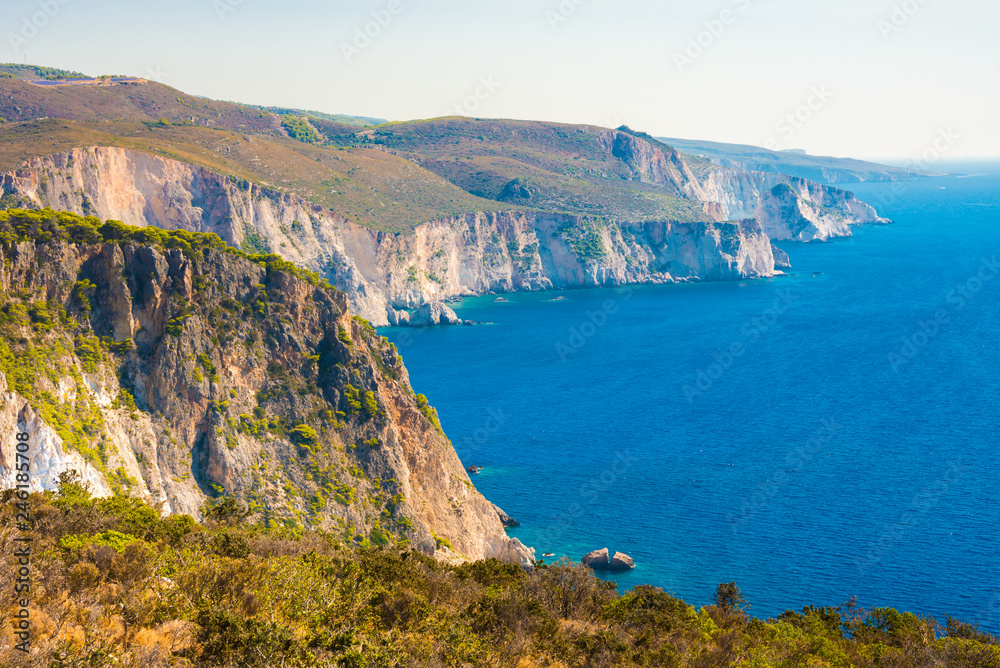 Beautiful mediterranean sea coast in Greece, costal landscape
