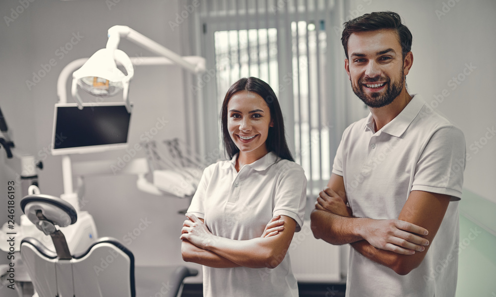 Fototapeta premium Dentists in stomatology clinic