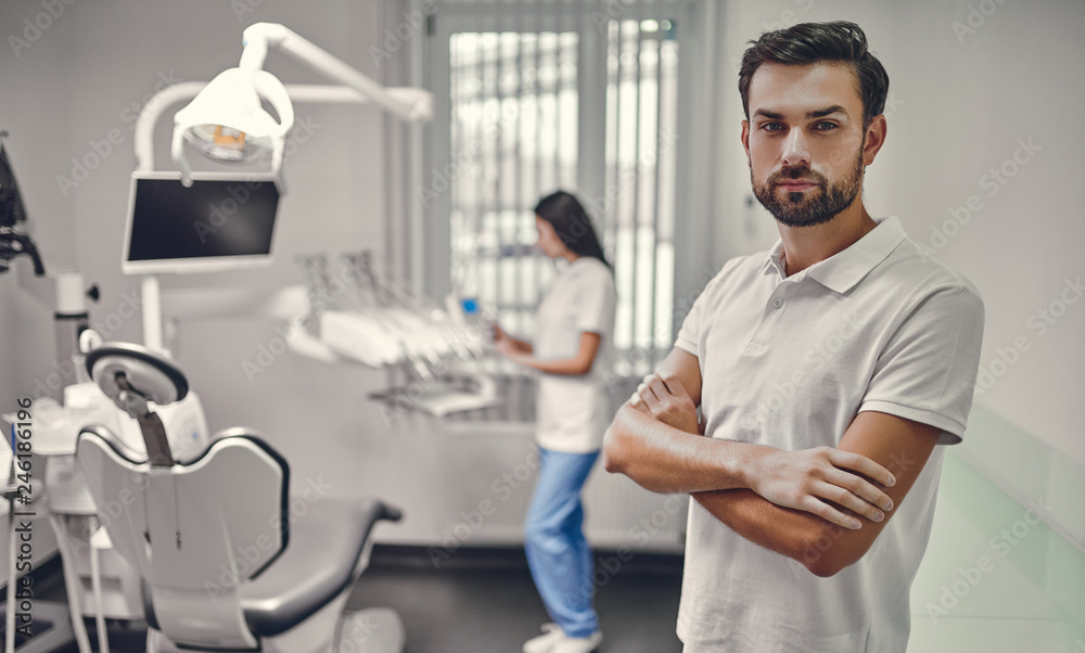 Fototapeta premium Dentists in stomatology clinic