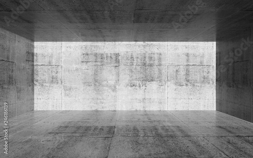 Empty room with concrete walls, 3d