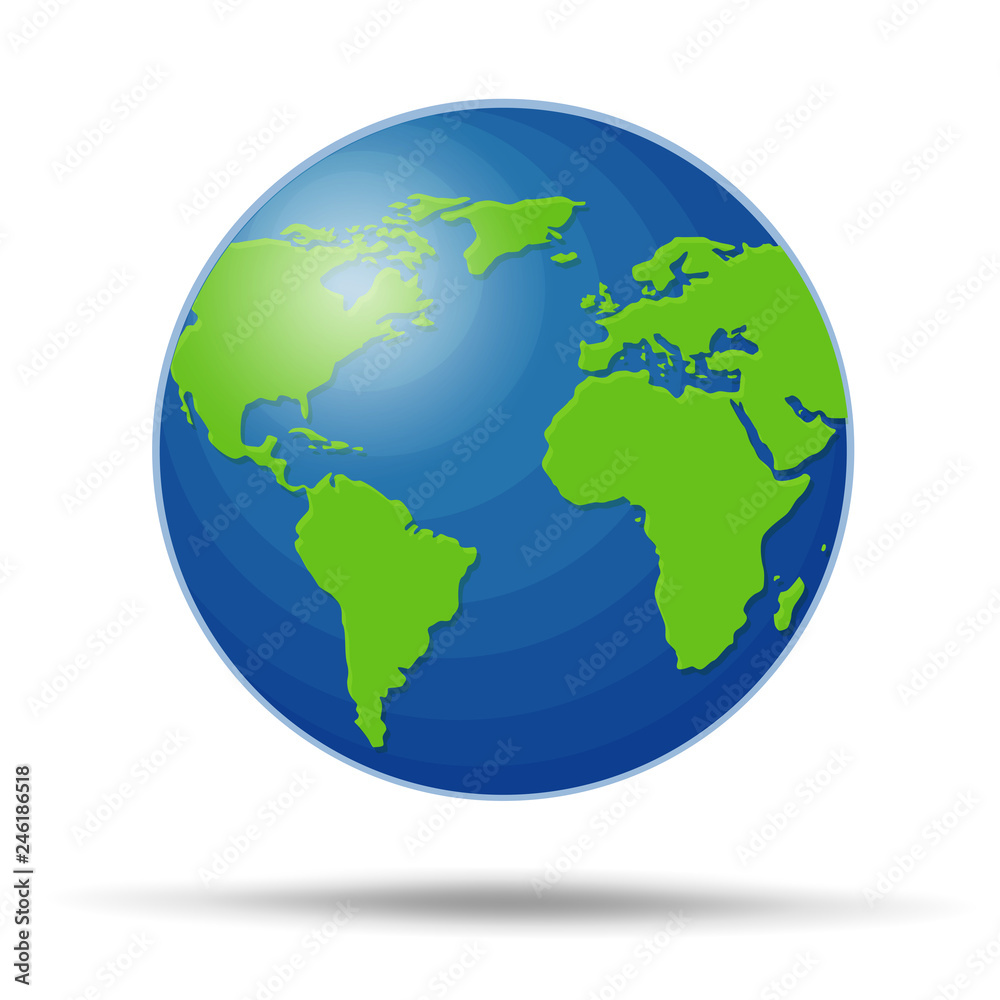 Earth Globe isolated on white Background. Illustration Vector EPS10. Earth Globe isolated on white Background. Illustration Vector EPS10.