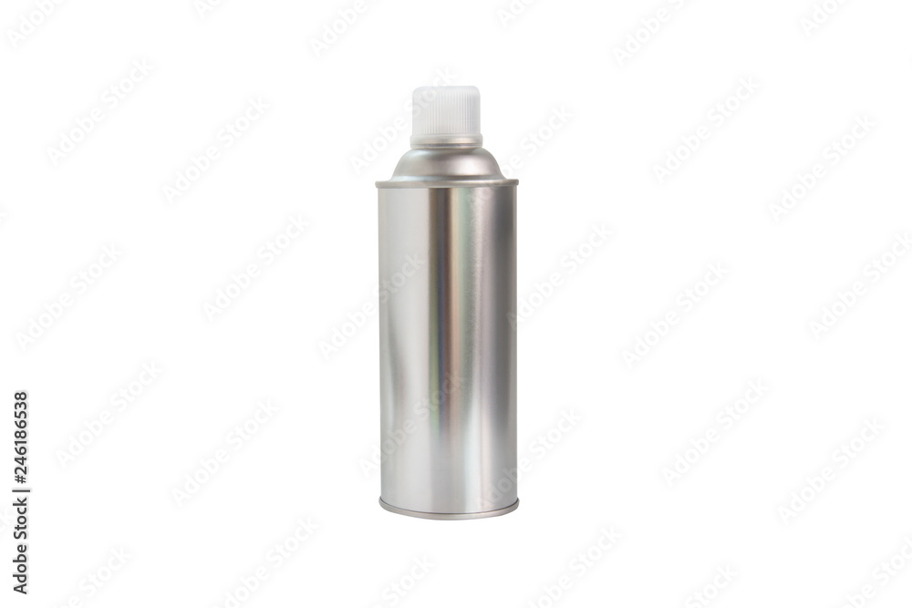 aerosol spray can with plastic isolate on white background. aerosol spray can with plastic isolate on white background.
