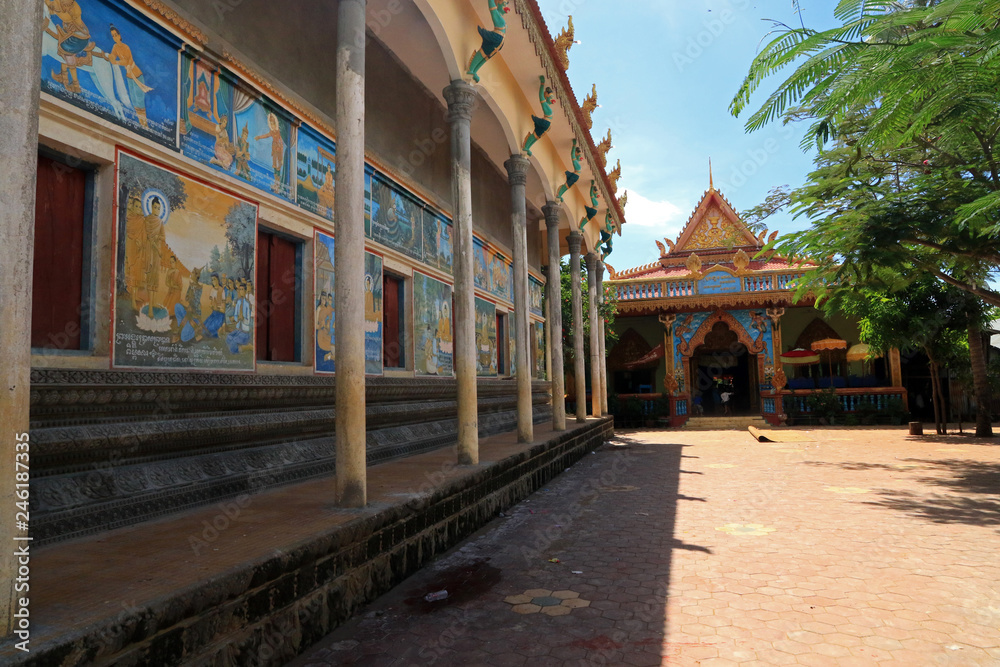 Buddhist Temple in the village of Kampong Phluk on the Tonle Sap lake, Cambodia