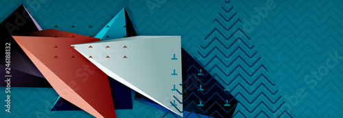 3d triangular shapes geometric background. Origami style pattern with triange shapes for decorative design. Poster design. Line design. Modern presentation template