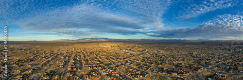 sunset over desert city