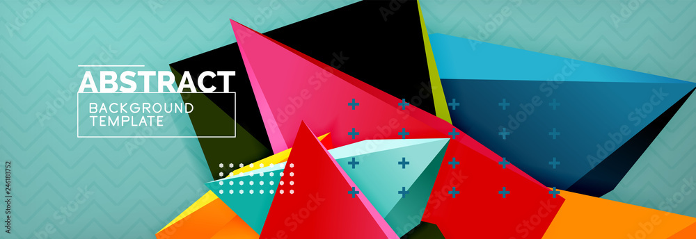 Abstract background, colorful minimal abstract triangle composition Abstract background, colorful minimal abstract triangle composition