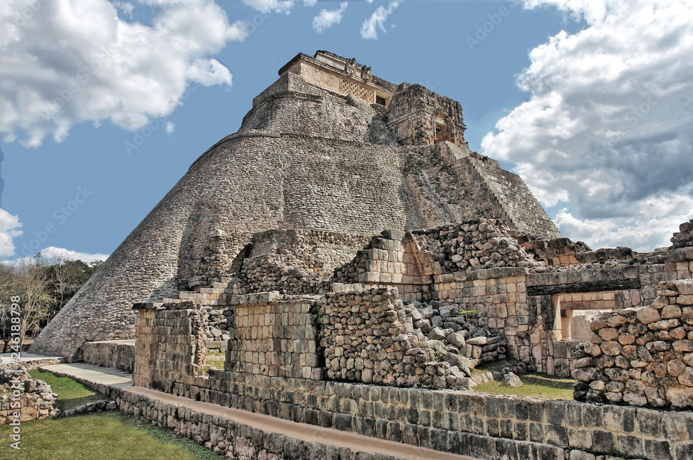 The Pyramid of the Magician located in the ancient, Pre-Columbian city of Uxmal, Mexico
The Pyramid of the Magician located in the ancient, Pre-Columbian city of Uxmal, Mexico