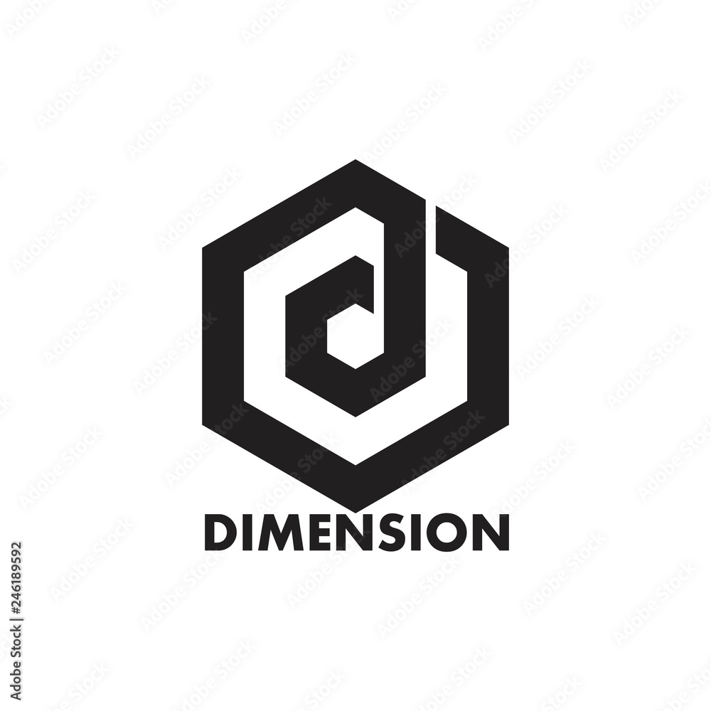 letter d hexagonal box shape brand logo letter d hexagonal box shape brand logo