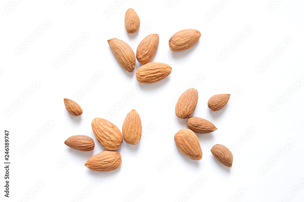 almond seed on a white background isolated almond seed on a white background isolated