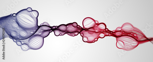 Microscopic biological mutation virus, abstract vector particles shape, nano medical technology, microbiology science fiction theme illustration.