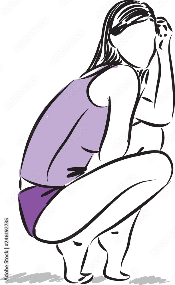 woman 4 body skin care illustration woman 4 body skin care illustration