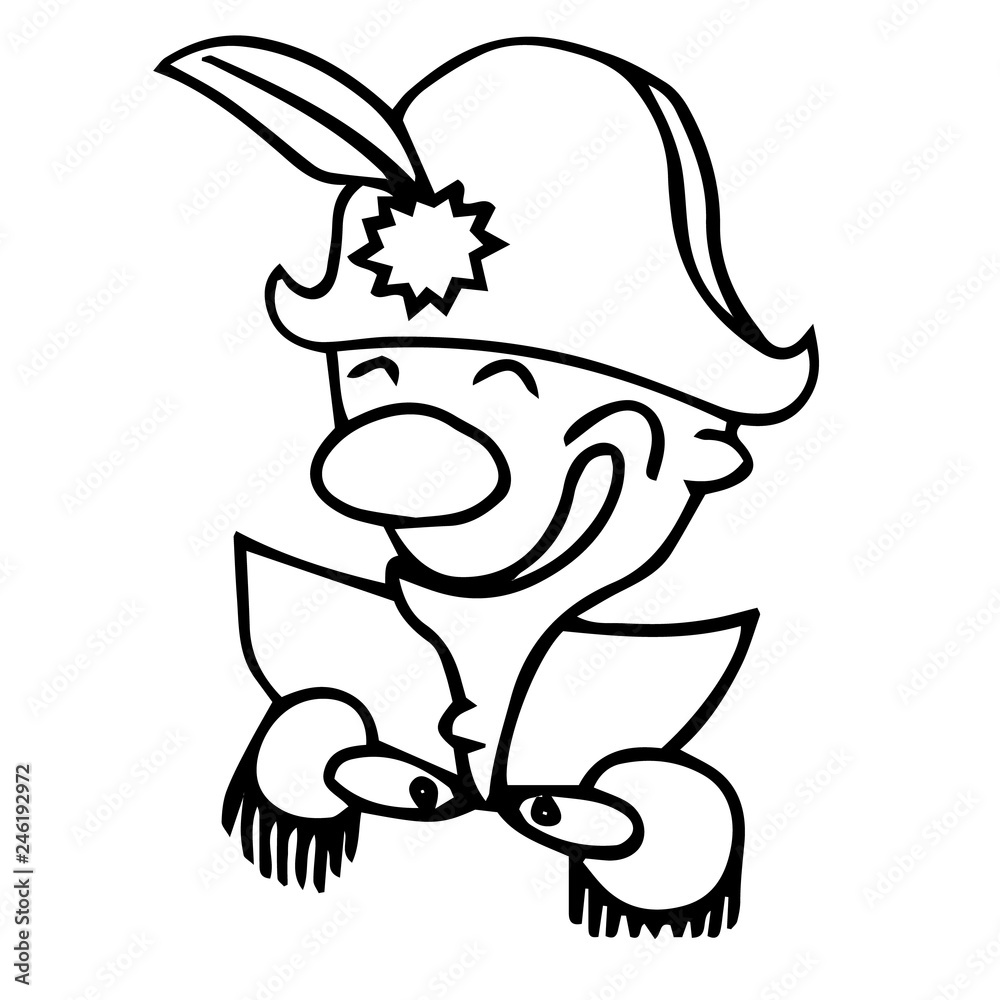 Emperor of France Napoleon Bonaparte caricature cartoon isolated vector silhouette Emperor of France Napoleon Bonaparte caricature cartoon isolated vector silhouette
