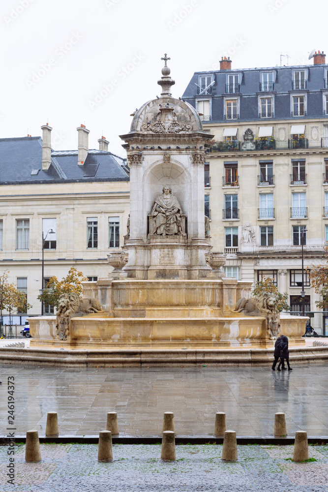 Paris (France) -  Place Saint-Sulpice and the Fontaine des Quatre Points Cardinaux