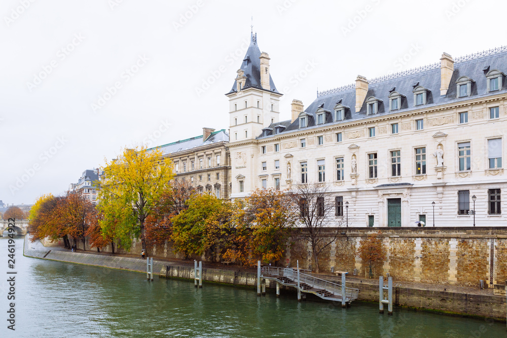Paris (France) - The Palais de Justice (Palais de la Cite') and the river Seine