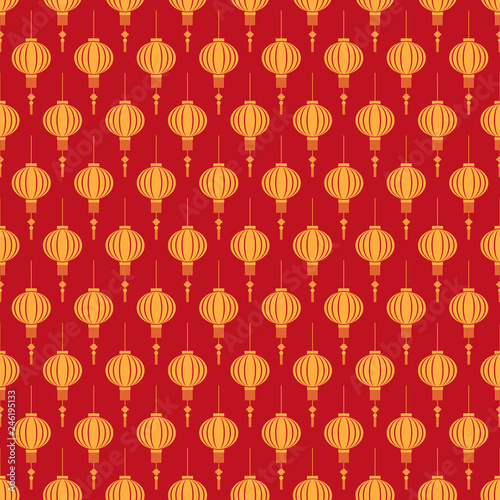 Lunar New Year Seamless Pattern - Red and gold pattern design for Lunar or Chinese New Year