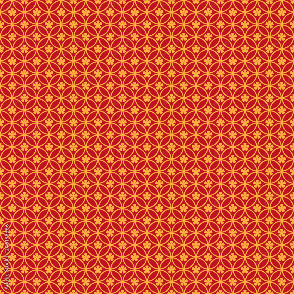 Lunar New Year Seamless Pattern - Red and gold pattern design for Lunar or Chinese New Year