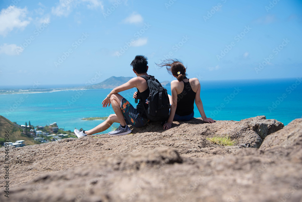 Fototapeta premium young couple on the beach