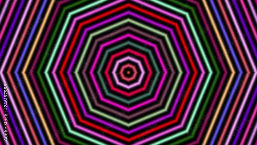 Hypnotic color changing shapes seamless loop animation background ...