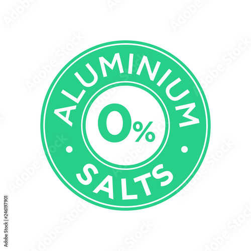 Aluminium salts free icon. Label for deodorants and others personal care products.