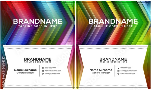Modern creative and clean business card template, polygon background, flyer design, name card template. Corporate identity with abstract illustration. Vector company style for brandbook
