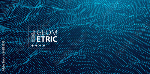 Wireframe landscape background. Futuristic vector illustration.