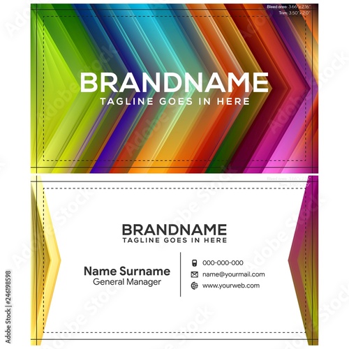 Modern creative and clean business card template, polygon background, flyer design, name card template. Corporate identity with abstract illustration. Vector company style for brandbook