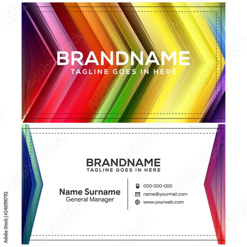 Modern creative and clean business card template, polygon background, flyer design, name card template. Corporate identity with abstract illustration. Vector company style for brandbook