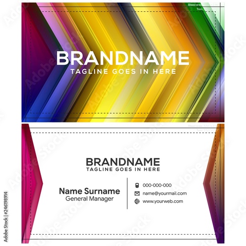 Modern creative and clean business card template, polygon background, flyer design, name card template. Corporate identity with abstract illustration. Vector company style for brandbook