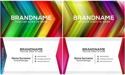 Modern creative and clean business card template, polygon background, flyer design, name card template. Corporate identity with abstract illustration. Vector company style for brandbook
