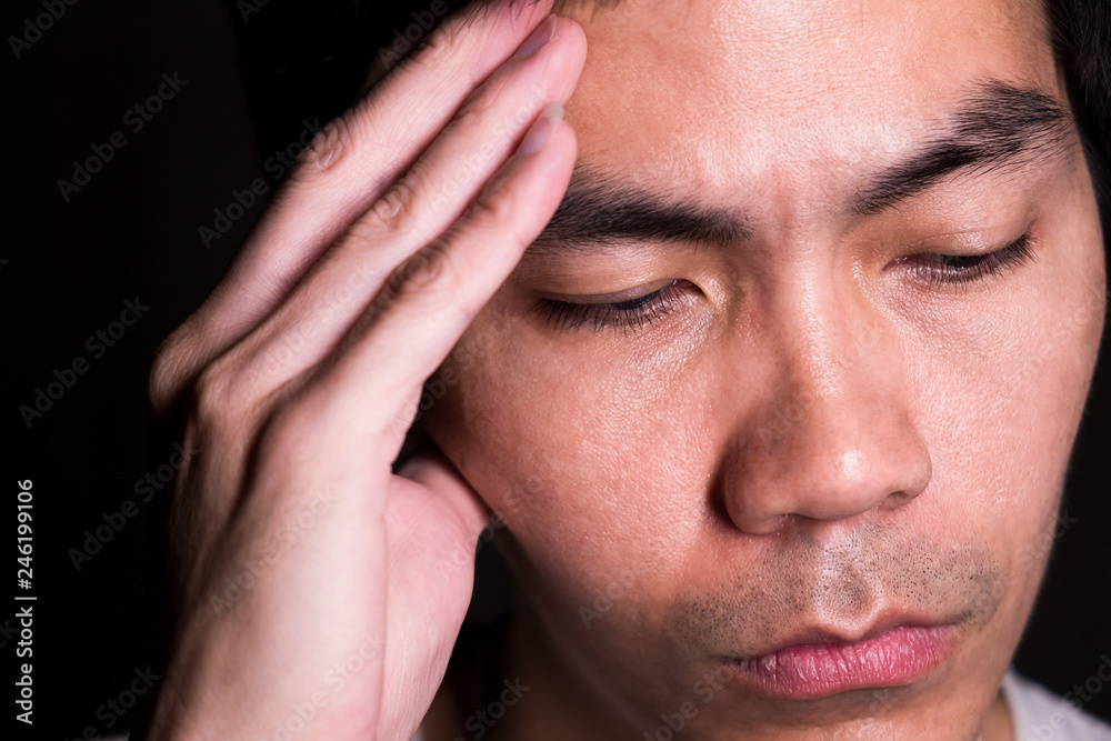 A portrait of a man is thinking about his work. Thinking represent of intelligence, expertise and smart. His age is 36 years old. A portrait of a man is thinking about his work. Thinking represent of intelligence, expertise and smart. His age is 36 years old.