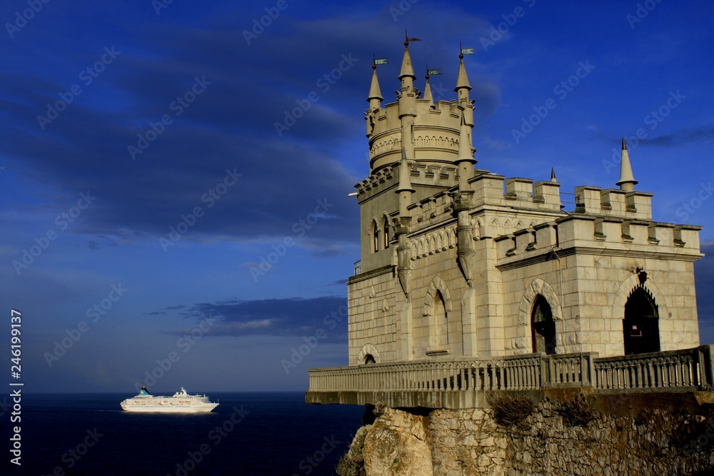 Crimea. Castle on a mountain cliff