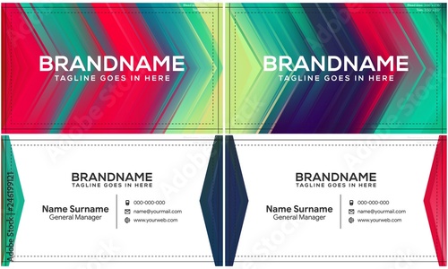 Modern creative and clean business card template, polygon background, flyer design, name card template. Corporate identity with abstract illustration. Vector company style for brandbook