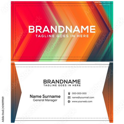 Modern creative and clean business card template, polygon background, flyer design, name card template. Corporate identity with abstract illustration. Vector company style for brandbook
