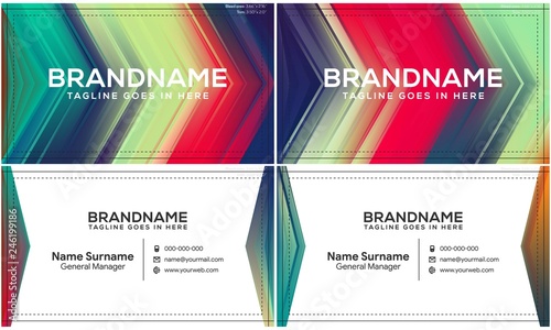 Modern creative and clean business card template, polygon background, flyer design, name card template. Corporate identity with abstract illustration. Vector company style for brandbook
