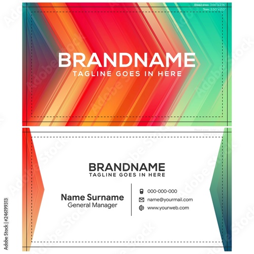 Modern creative and clean business card template, polygon background, flyer design, name card template. Corporate identity with abstract illustration. Vector company style for brandbook