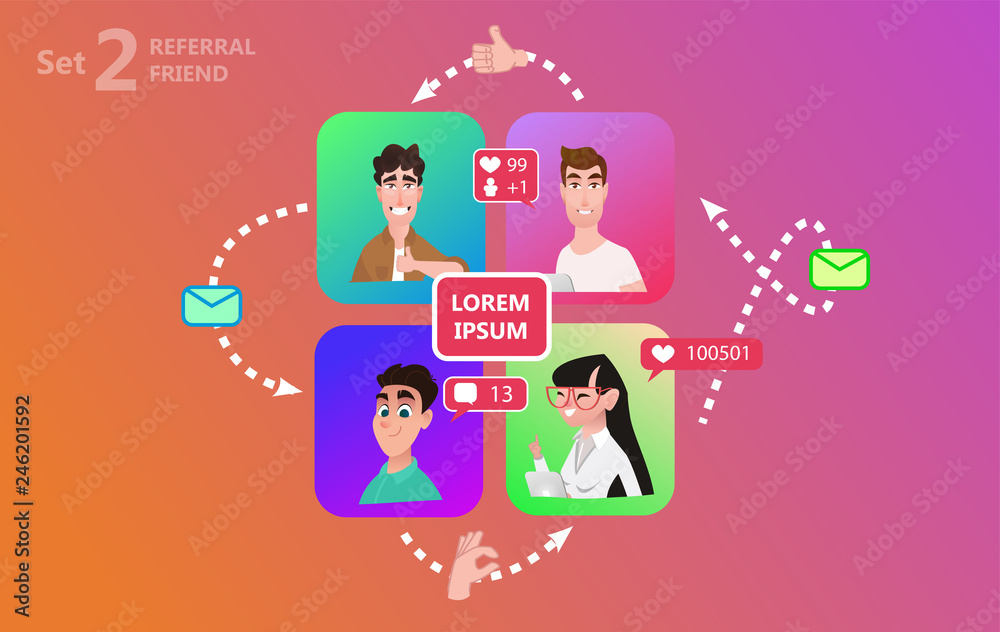 People chatting social media online together. Men and women changing messages, data and calling to each other via internet apps in smartphone. Social media concept can use for landing page, template People chatting social media online together. Men and women changing messages, data and calling to each other via internet apps in smartphone. Social media concept can use for landing page, template