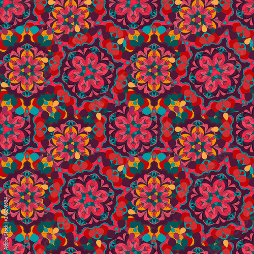 Seamless abstract floral pattern. Colorful seamless texture in oriental style  vector