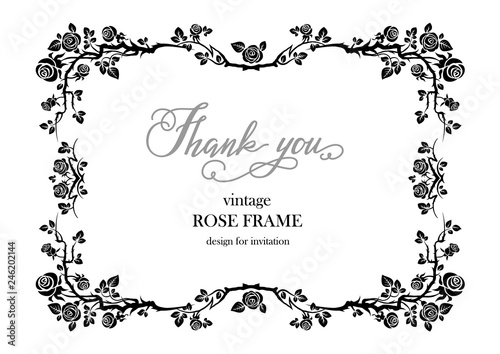 Wedding Black frame of roses