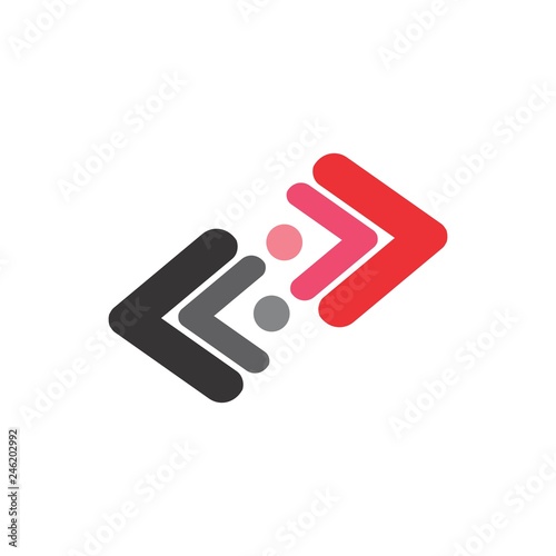 Back and Forth Arrow logo design