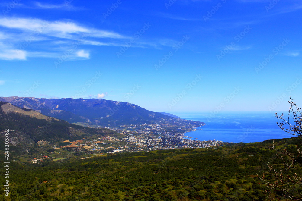 Fototapeta premium landscape with mountains and clouds. panorama of mountains