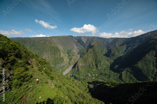 Blue sky over Grand Bassin in Reunion Island