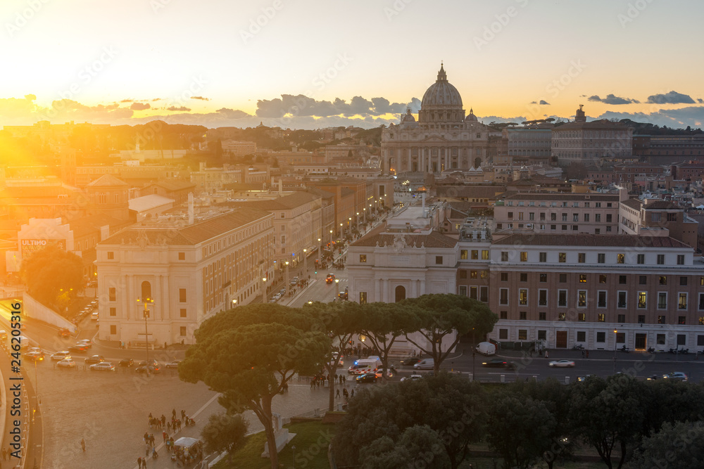 rome skyline st.peter basilica vatican city