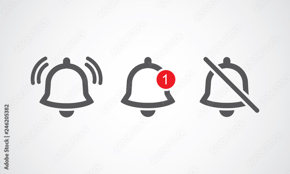 Notification line icon vector, material design, Social Media element ...