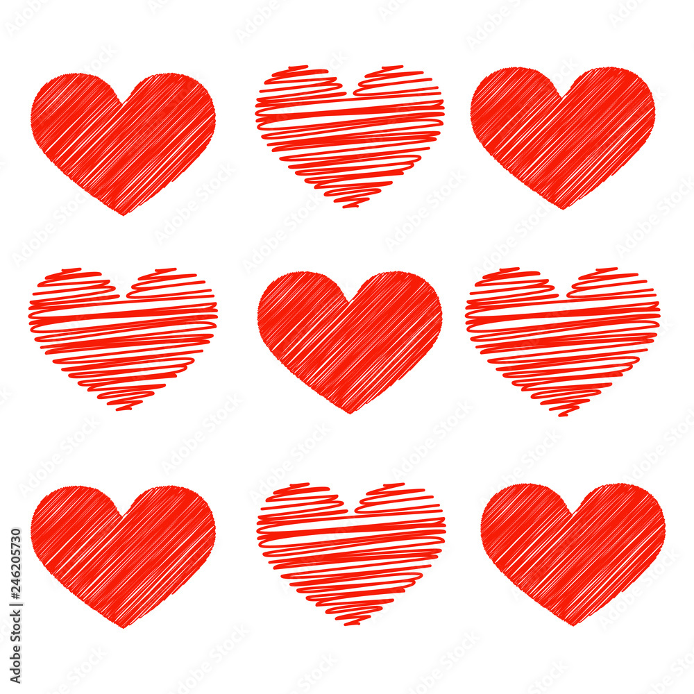 Red hearts valentines day