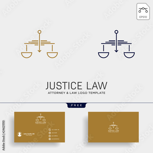 elegant attorney logo line design template vector illustration