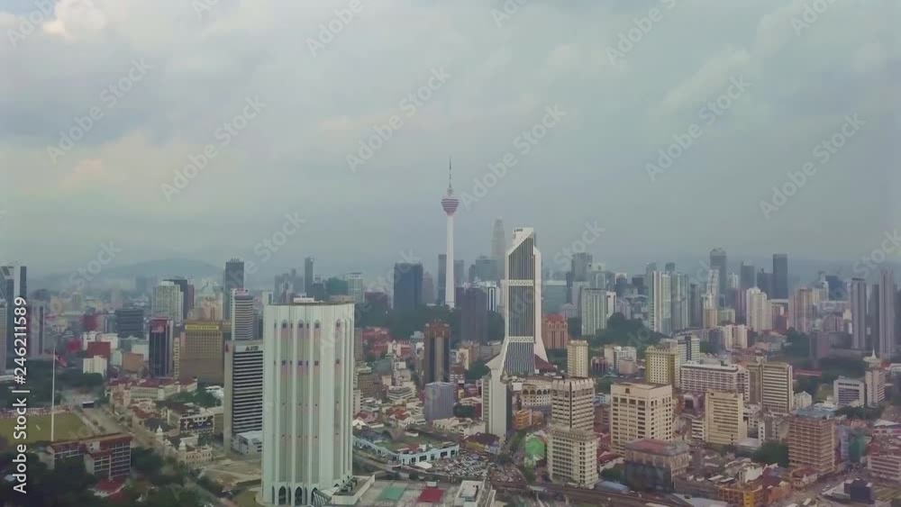 Beautiful Cityscape of Kuala Lumpur in Malaysia - Aerial - Front Dolly Beautiful Cityscape of Kuala Lumpur in Malaysia - Aerial - Front Dolly