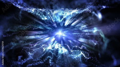 Wallpaper Mural 4K Abstract motion background animation shining particles stars sparks and magic dust forming in space wave flow with light rays and projections seamless loop Torontodigital.ca