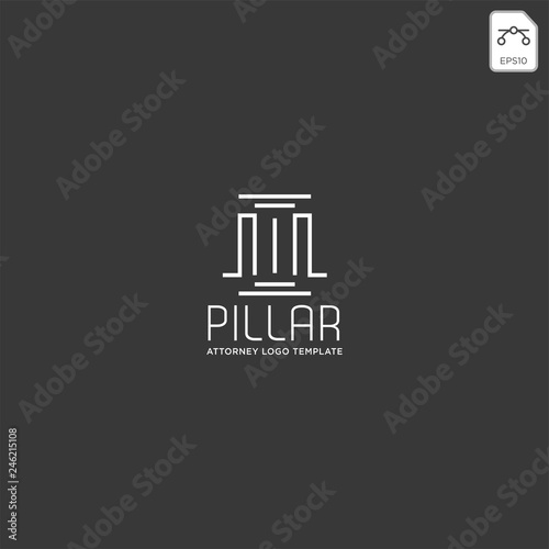 elegant pillar attorney logo line design template vector illustration