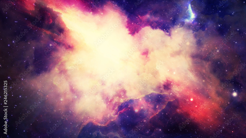 Obraz premium 3D rendering of a stellar nebula and cosmic dust, cosmic gas clusters and constellations in deep space. Elements of this image furnished by NASA